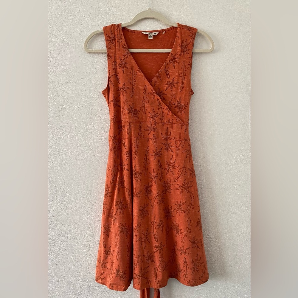 Toad&Co Orange Sleeveless V-Neck Midi Dress